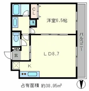 レジディア御所東【2階】の間取り