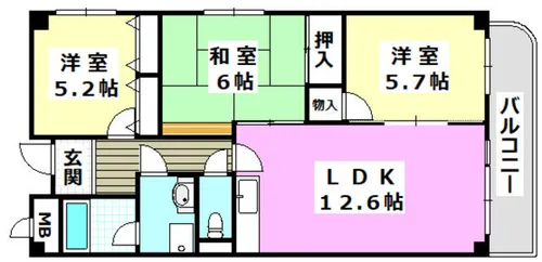 エクセルニシジマ【2階】の間取り