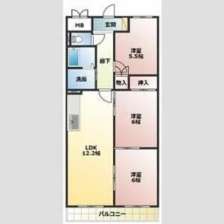 グラフィージュ【101号室】の間取り