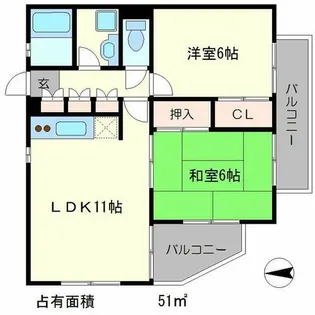 パレスイマイ【2階】の間取り