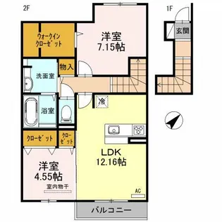 Raffine Biwa【2階】の間取り