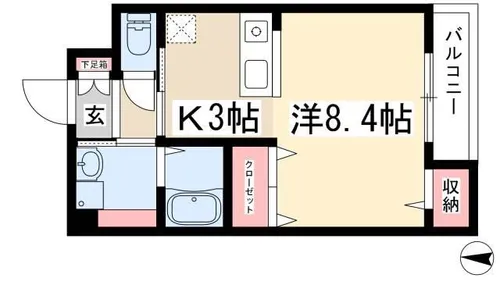 カーサオグリ【103号室】の間取り