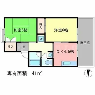 セジュール洛北【101号室】の間取り