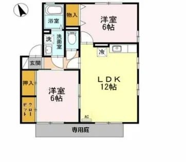 フローラルコート D【1階】の間取り