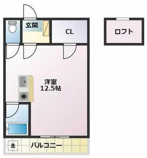 1Rの間取り画像