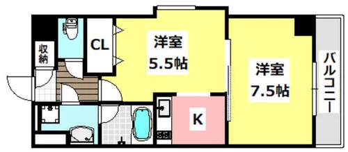 センターポイント吉志部【410号室】の間取り