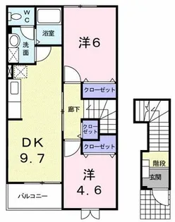 ディーア・クミルA【2階】の間取り