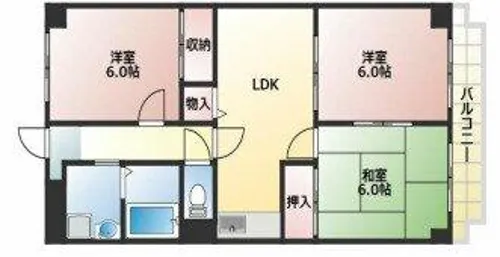 シャトー水田Ⅱ【3階】の間取り