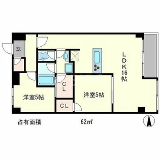 グランスイート鴨川【5階】の間取り