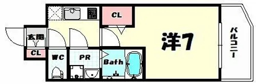 ファーストレジデンス三宮イースト【5階】の間取り