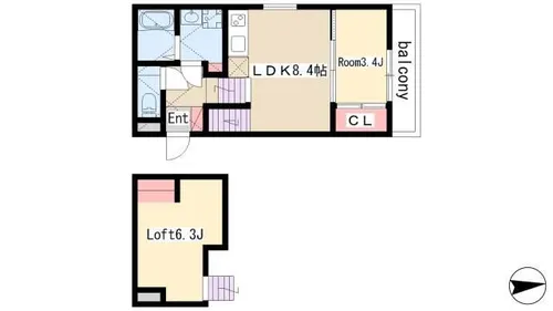 FAMILY STAGE川名Ⅱ【105号室】の間取り