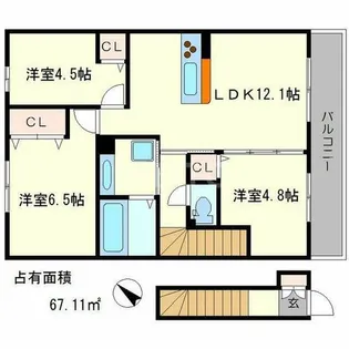 レジーナフォレスタ【2階】の間取り