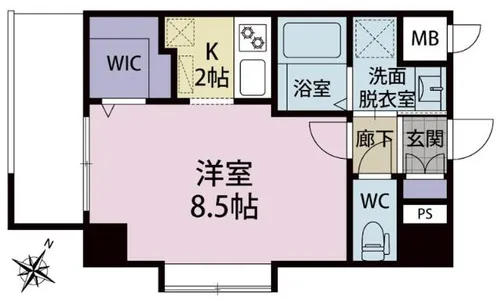 グレンフォレスト到津【9階】の間取り