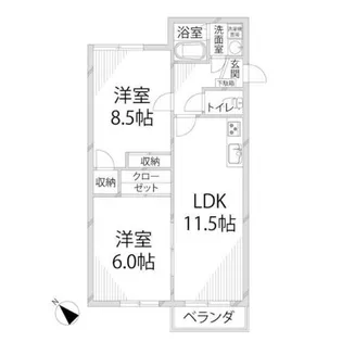 ヘーベル八代【1階】の間取り