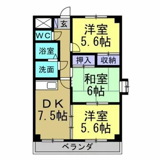 エスポワール【101号室】の間取り