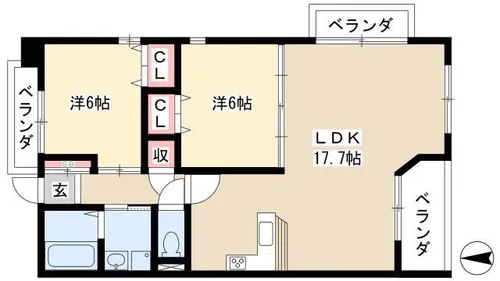 ヴェル・ドミールⅢ【201号室】の間取り