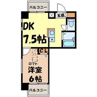 置地マンション【5階】の間取り
