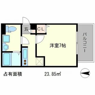 Lane一乗寺【1階】の間取り