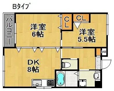 ツインステージ住吉【2階】の間取り