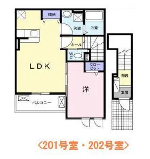 スミスガーデン源【201号室】の間取り