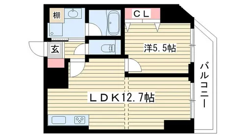 ロイヤルヒル神戸三ノ宮2【1002号室】の間取り