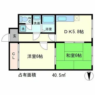 上阿達谷口マンション【1階】の間取り