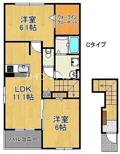 大阪府泉南市新家【アパート】の間取り