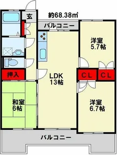 サンライフ木町【2階】の間取り