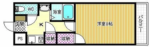 ハイツ岡本【1階】の間取り