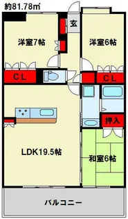福岡県北九州市小倉北区大手町【マンション】の間取り