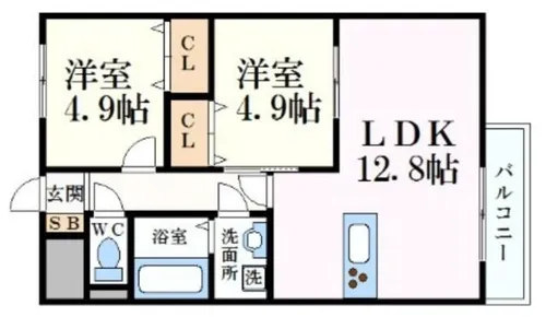 MISTRAL北条宮の町【3階】の間取り
