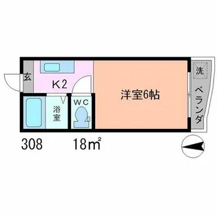 第三吉与門ハイツ【3階】の間取り