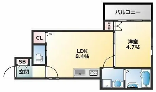グローリア西昇【1階】の間取り