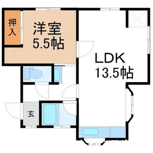中切ハイツ【1階】の間取り
