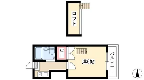 シャトレ八田【206号室】の間取り