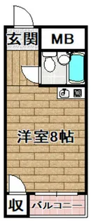 フォンティーヌ高槻Ⅰ【107号室】の間取り