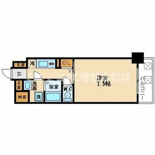 レジデンス中之島公園【9階】の間取り