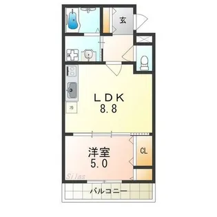 モンサント田中町【1階】の間取り