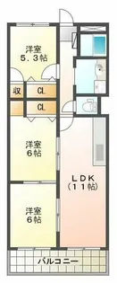 フルール星が丘【3階】の間取り