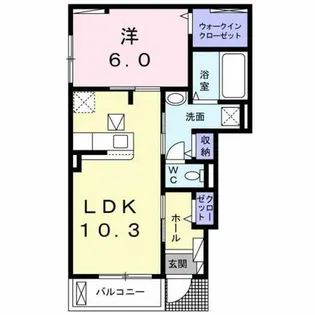 エミネンス コート真美ケ丘B【1階】の間取り