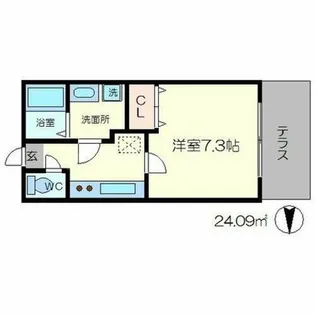 エスタシオン下鴨【1階】の間取り