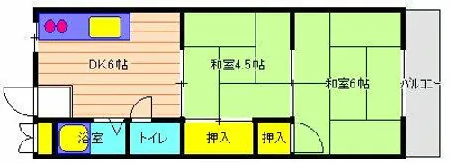 マンション朝霧1号館【511号室】の間取り