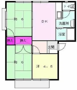 ハイツ2番館【A102号室】の間取り