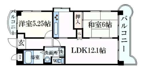ロイヤルコーポ姫路北条【2階】の間取り