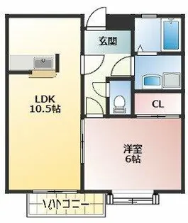 アトリオ北棟【201号室】の間取り