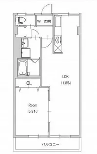ラムール東二見【302号室】の間取り