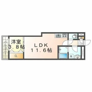 エステイトE神戸城が山【1階】の間取り