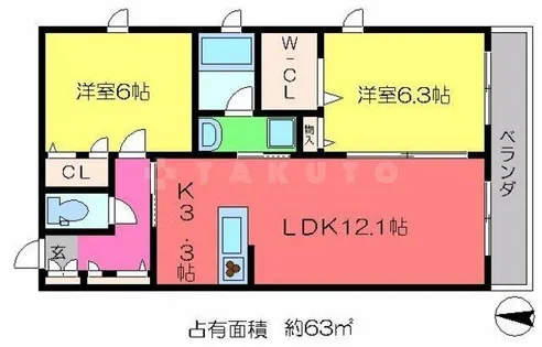 オアシスピアノ【2階】の間取り