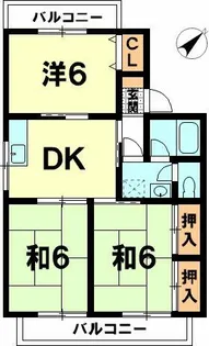 ルミエール戸賀【2-B号室】の間取り