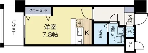 ギャランティー21博多ORIENTBLDNo.66【4階】の間取り